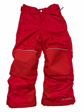 Columbia Kids Unisex Boy Girl XS Red Insulated Snow Pants Winter Waterproof